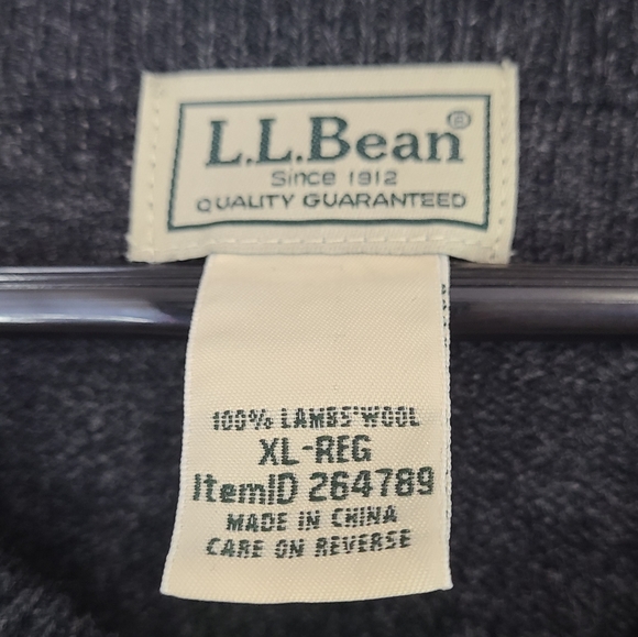 L.L.Bean Men's Classic Long Sleeve Pullover Sweater Size: XL Color: Grey - Picture 11 of 16